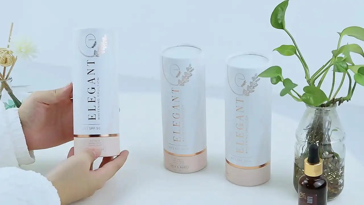 100% Eco Friendly Facial Cleanser Cosmetic Kraft Paper Soft Tube Empty Cardboard Squeeze Tube Hand Cream Tubes Packaging 1