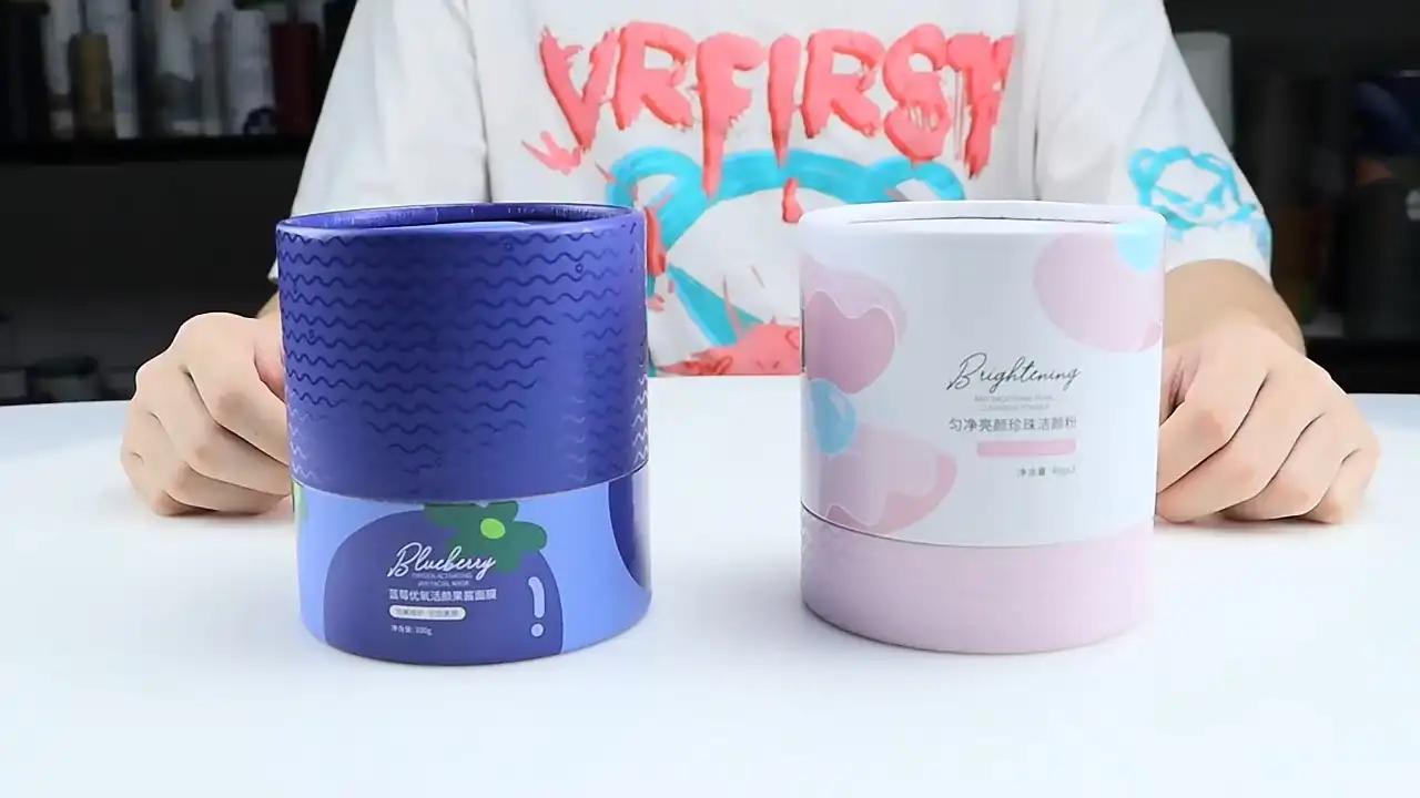 شعار مخصص أنبوب ورقي مستدير كرات الاستحمام الفوارة التعبئة والتغليف صندوق من الورق المقوى المتميز 1