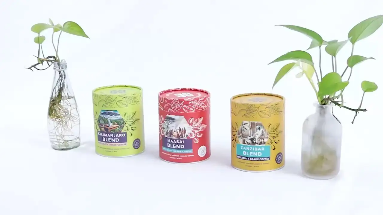 Eco Friendly Cylinder Paper Coffee Bean Tube Powder Cardboard Packaging Box Food Grade Canister Can Container with Iron Cover 1