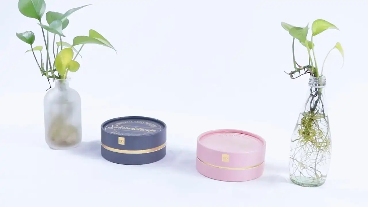 Custom falsche Wimpern Zylinderverpackungspapierrohr mit PVC -Fenster 1