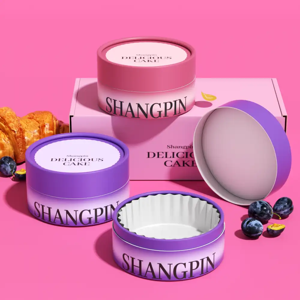 Tube en papier biodégradable pour boîte à gâteau 1